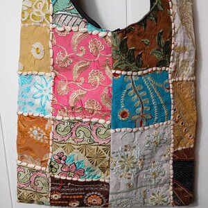 Bohemian Patchwork Embroidered Indian Colorful Hobo Bag Purse